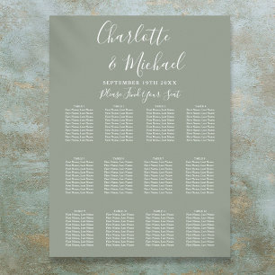 Poster Sage Green Signature Wedding Seating Chart