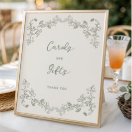 Poster Sage Green Vintage Chinoiserie Cards Oferece Poste