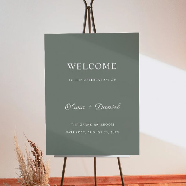 Poster Sage Green Wedding Sign (Sage Green Wedding Welcome Sign)