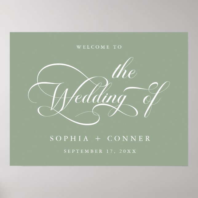 Poster Sage Green Welcome Sage - Sinal de Boas-vindas Ele (Frente)