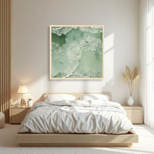 Poster Sage Lace Lichen Abstrato - Orgânico Moderno