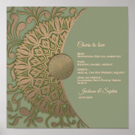 Poster Sage Moderno Elegante - sinal de menu clássico ver
