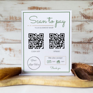 Poster Sage Neatral Green 2 códigos QR para análise de ne