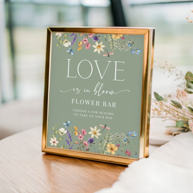 Poster Sage Sage Chá de panela Sinal de Bar Flor (Criador carregado)