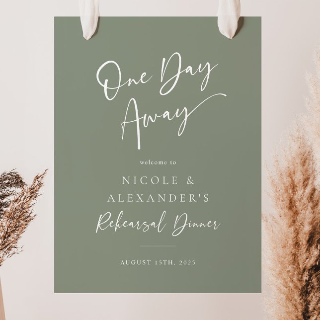 Poster Sage Um Dia Fim do Teste Jantar Sinal de Boas-vind (Criador carregado)