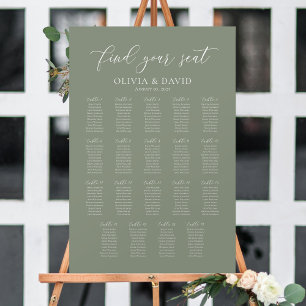 Poster Sage Verde 19 Tabelas Encontre Seu Assento Plano d