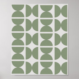 Poster Sage Verde Contemporâneo Retro Meia Lua 70s