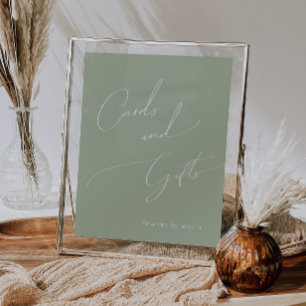 Poster Sage Whimsical Green Chá de fraldas Cards and Gift