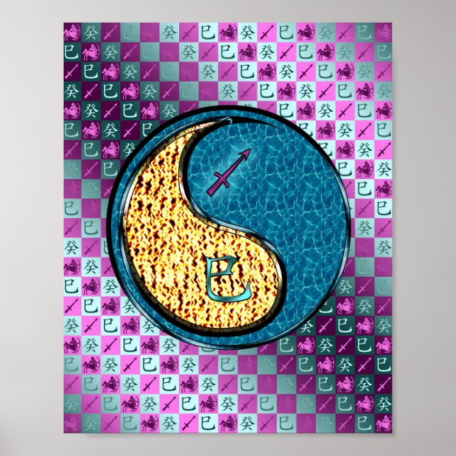 Poster Sagitário e Cobra de água (Frente)