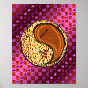 Poster Sagitário e madeira Tigre