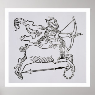Póster Sagitário (o centauro) uma ilustração do