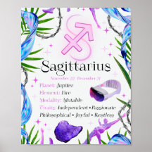 Sagitário - Sinal Zodiac Star Y2K Branco 4:5 Poste
