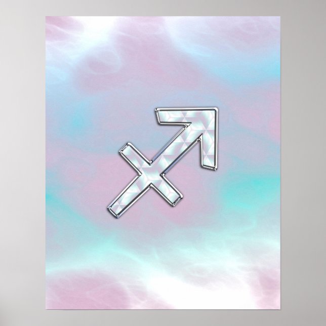 Póster Sagitário - Sinal Zodíaco sobre a Mãe do Estilo Pé (Frente)