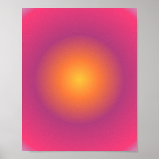 Poster Sagittarius Aura Gradient Zodiac, Amarelo Roxo (Frente)