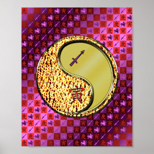 Poster Sagittarius e Tigre Metálico