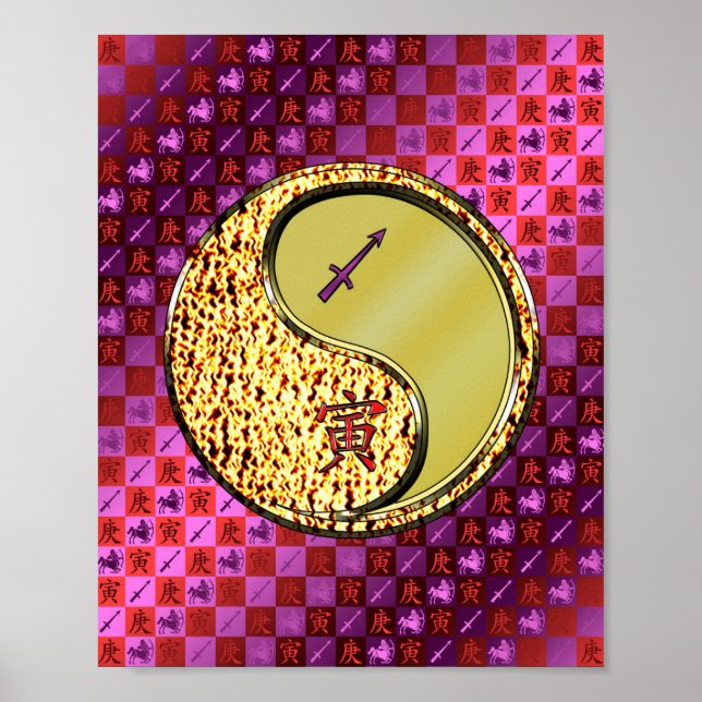 Poster Sagittarius e Tigre Metálico (Frente)