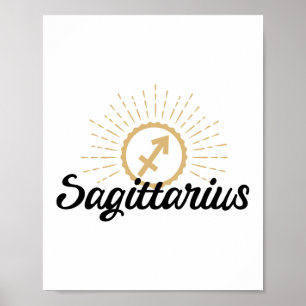 Poster Sagittarius Starburst Símbolo Zodiac