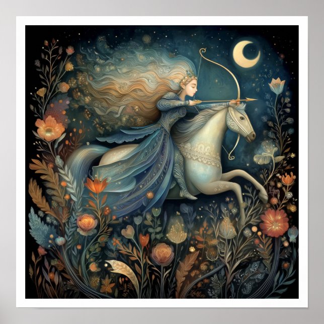 Poster Sagittarius Zodiac Birth Sign Astrology Celestial (Frente)