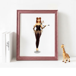 Poster Sagittarius Zodiac Illustration – Hand Drawn