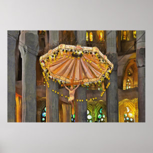 Poster Sagrada Família. Interior. Ver 4.