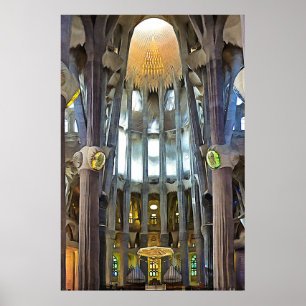 Poster Sagrada Família. Interior. Ver 6.