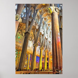 Poster Sagrada Família. Interior. Ver 9.