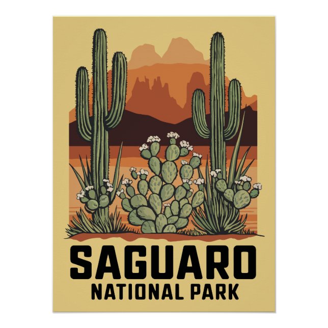 Póster Saguaro National Park Cactus (Frente)