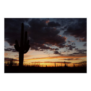 Póster Saguaro Sunset III Arizona Desert Landscape