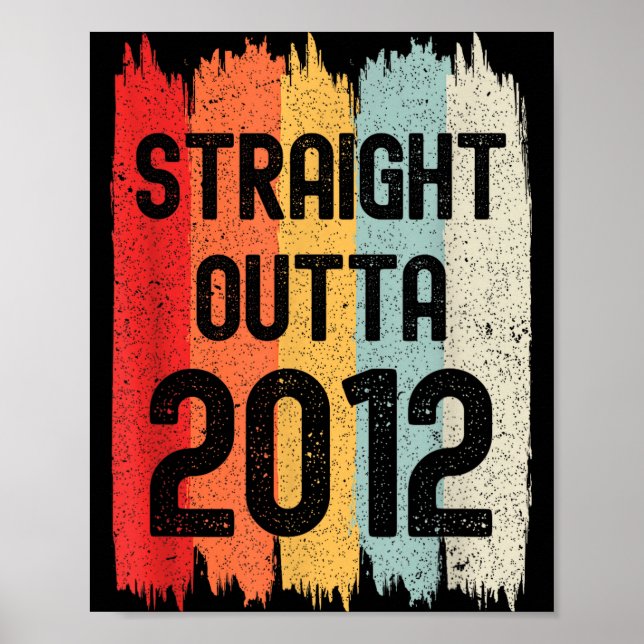 Poster Sai direto de 2012 Piada Aniversário Retro Incríve (Frente)