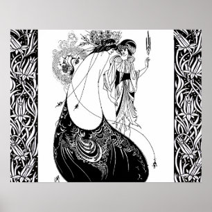 Póster Saia de Pavão Beardsley Nouveau