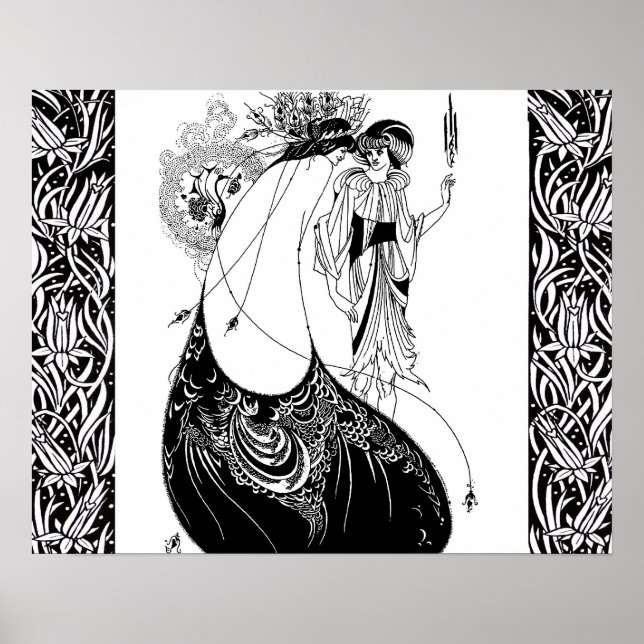 Póster Saia de Pavão Beardsley Nouveau (Frente)