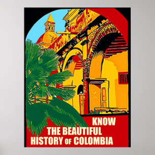 Poster Saiba a história bonita de Colômbia, vintage