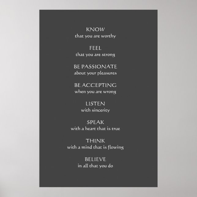 Póster "Saiba que você é digno" (Frente)