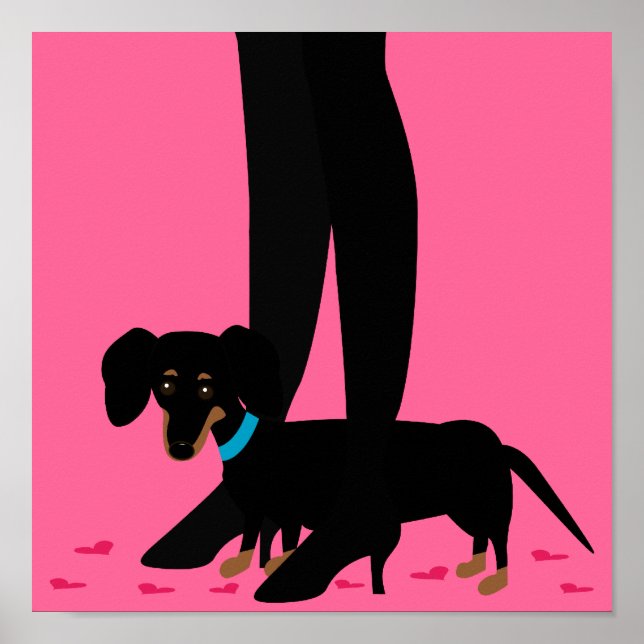 Póster Saída Noturna das Meninas - Dachshund (Frente)