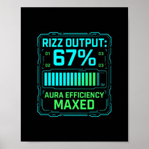 Poster Saída Rizz 67% Eficiência de Aura Máxima Tech Game