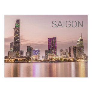 Póster Saigon Ho Chi Minh City HCMC Vietnam Sunset