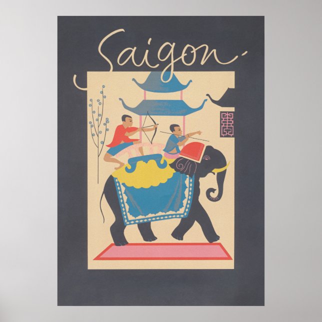 Poster Saigon Vietnam Viagens vintage (Frente)