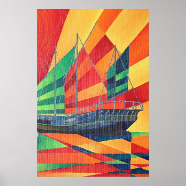 Póster Sail Away Junk Pleasure Boat (Frente)