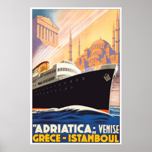 Póster Sail The Adriatica Vintage Design