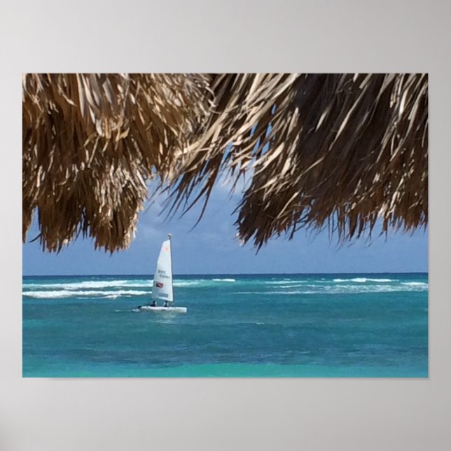 Poster Sailboat Beach Hawaii (Frente)
