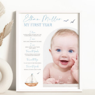 Poster Sailboat Milestone Photo Sign