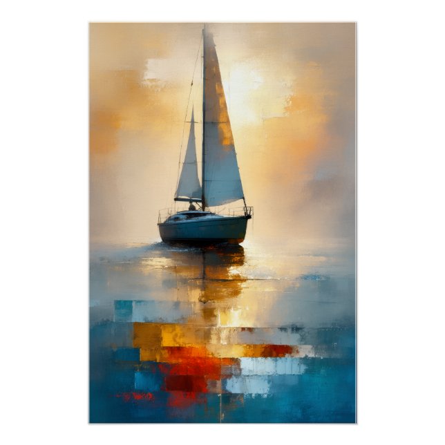 Póster Sailboat Seascape Wall Art  (Frente)