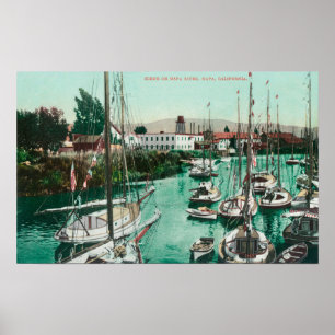 Póster Sailboats on Napa River SceneNapa, CA