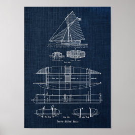 Poster Sailing Boat Blueprint n.o 3