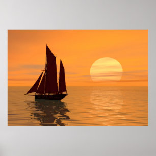 Poster Sailing into the sunset