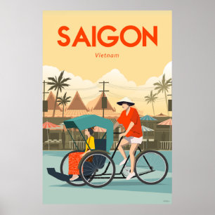 Poster Saingon Vietnam viagem, poster, autocolante, Saing