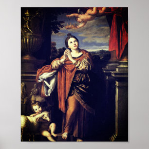 Poster Saint Agnes by Domenichino (c. 1620)
