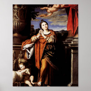 Poster Saint Agnes by Domenico Zampieri