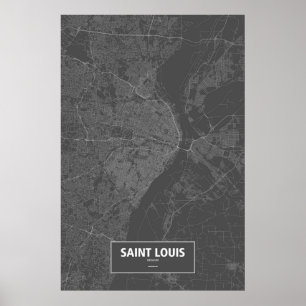 Poster Saint Louis, Missouri (branco no preto)