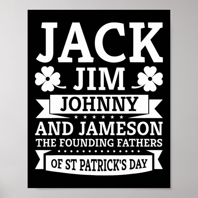 Poster Saint Patricks Day Engraçado Jack Jim Johnny James (Frente)